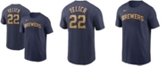 Nike Men's Christian Yelich Navy Milwaukee Brewers Name Number T-shirt
